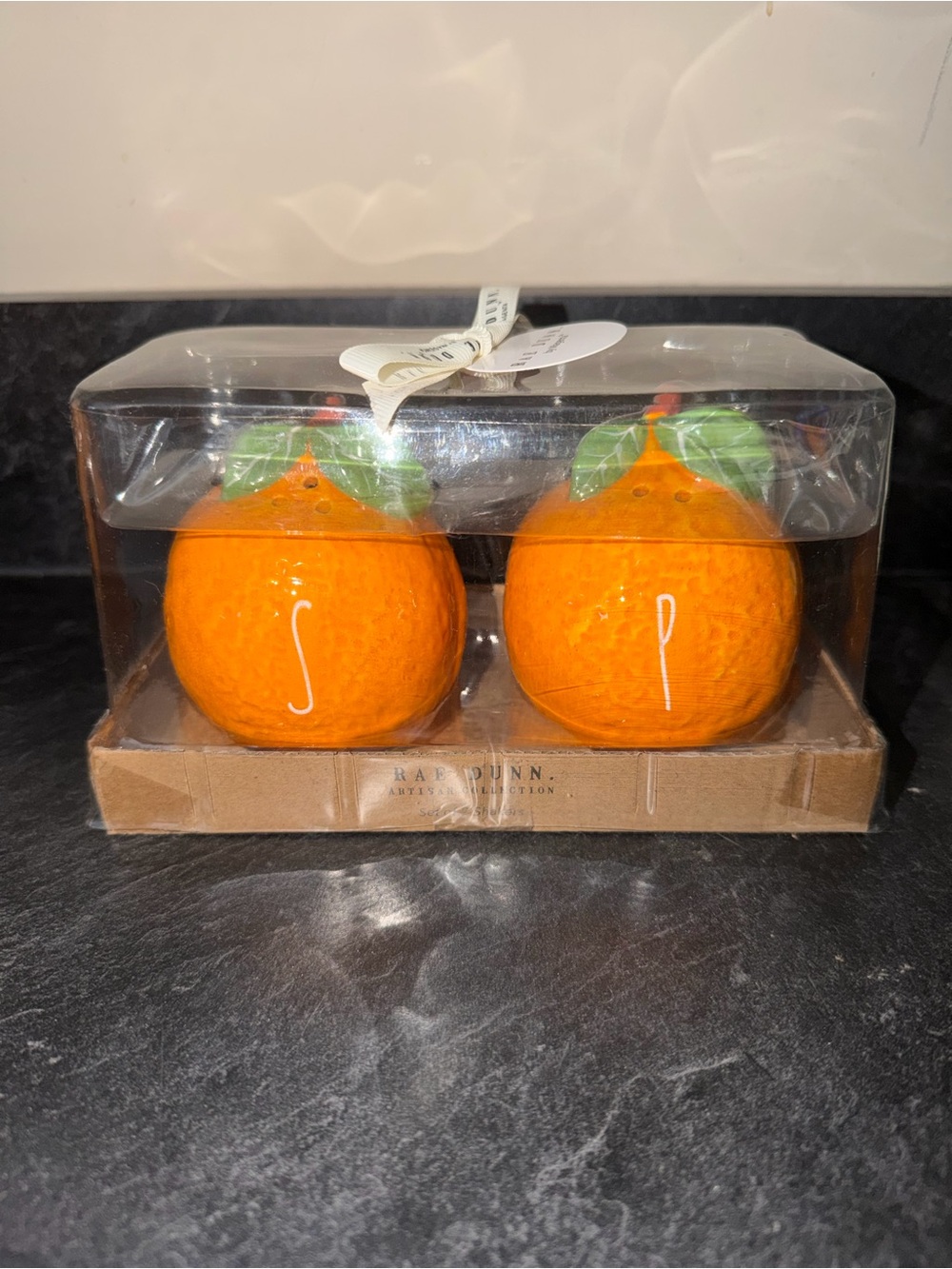 Rae Dunn Orange-Shaped Salt & Pepper Shaker Set - Pair